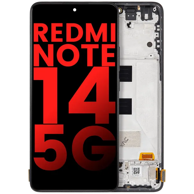 OLED displej s rámečkem pro Xiaomi Redmi Note 14 5G (Aftermarket Plus) (Midnight Black)