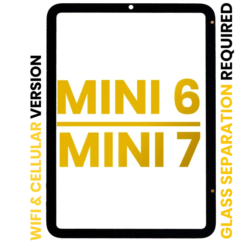 Přední sklo pro iPad mini 6 (2021) / mini 7 (2024) (nutné oddělení skla) (WiFi / Cellular) (Premium) (všechny barvy)