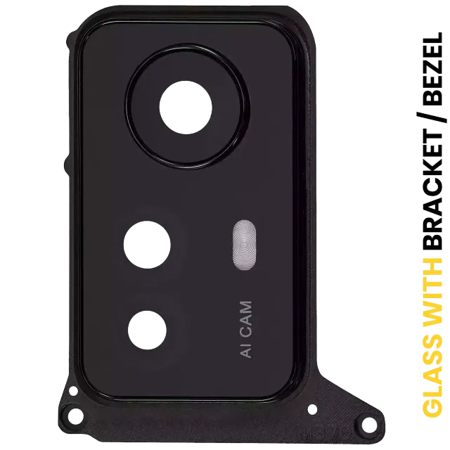 Sklíčko zadní kamery s držák / bezel pro Xiaomi Redmi Note 12S (Onyx Black)