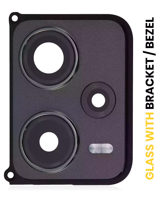 Sklíčko zadní kamery s držák / bezel pro Xiaomi Redmi Note 12 Pro Plus (Obsidian Black)