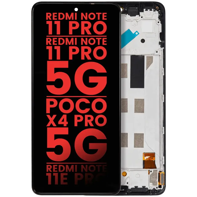 OLED displej s rámečkem pro Xiaomi Redmi Note 11 Pro / Note 11 Pro 5G / Xiaomi Poco X4 Pro 5G / Redmi Note 11E Pro (Aftermarket Plus) (všechny barvy)