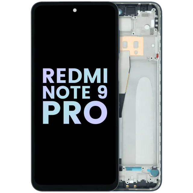 LCD displej s rámečkem pro Xiaomi Redmi Note 9 Pro (Genuine) (šedá)
