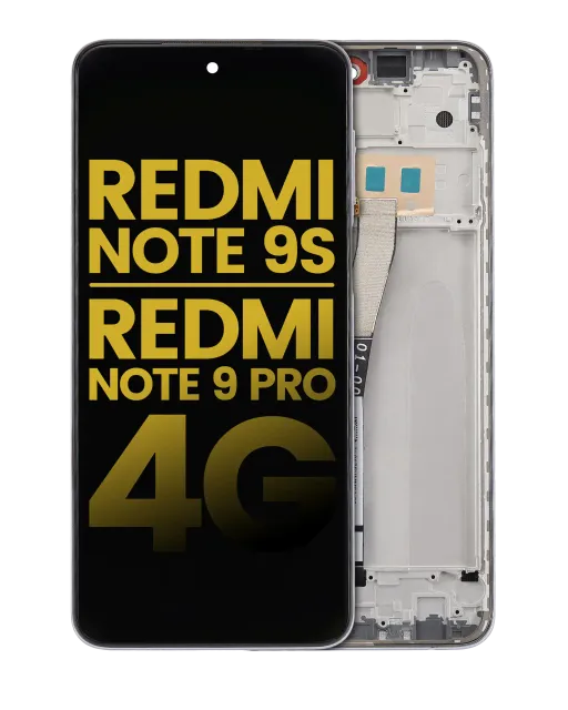 LCD displej s rámečkem pro Xiaomi Redmi Note 9S / Redmi Note 9 Pro 4G (Aftermarket Plus) (Glacier White)