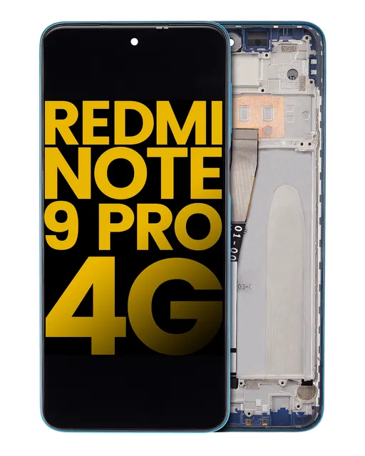 LCD displej s rámečkem pro Xiaomi Redmi Note 9 Pro 4G (Aftermarket Plus) (Tropical Green)