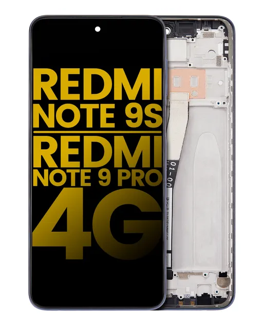 LCD displej s rámečkem pro Xiaomi Redmi Note 9S / Redmi Note 9 Pro 4G (Aftermarket Plus) (Interstellar Gray)