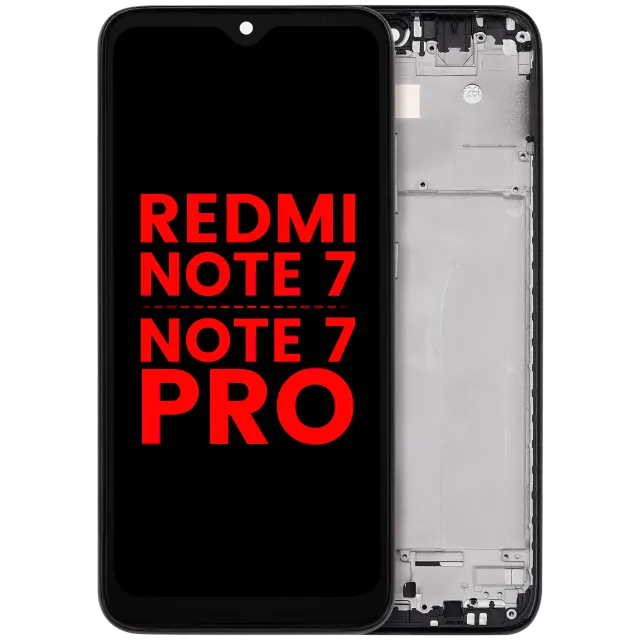 LCD displej s rámečkem pro Xiaomi Redmi Note 7 / 7 Pro (Aftermarket Plus) (vesmírně černá)