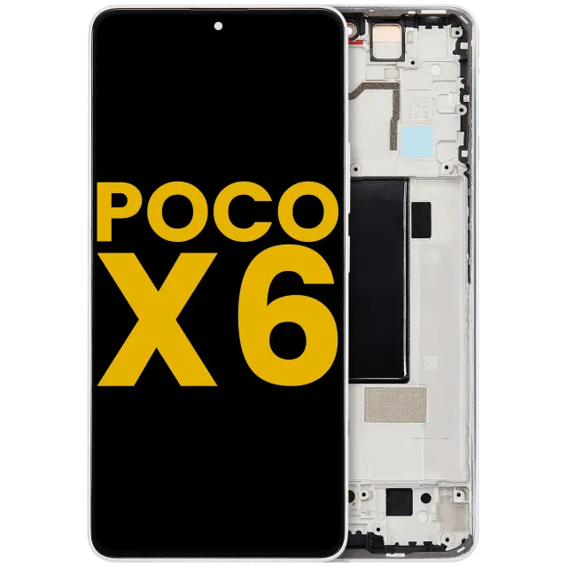 OLED displej s rámečkem pro Xiaomi Poco X6 (repasovaný) (bílá)