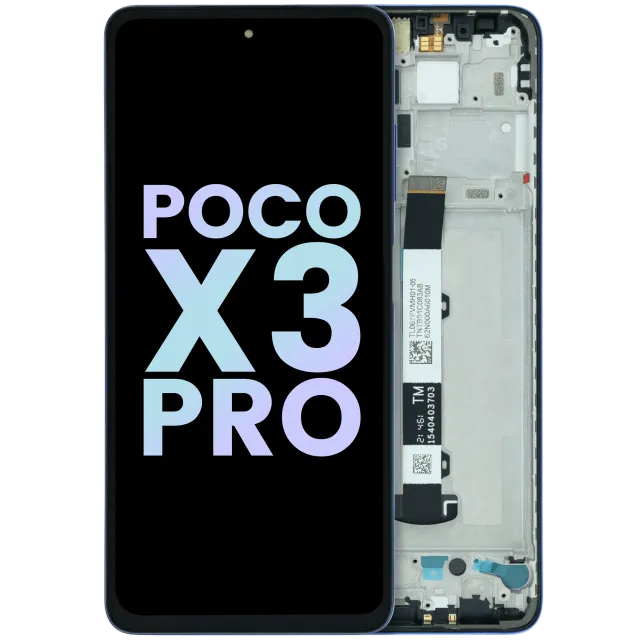 LCD displej s rámečkem pro Xiaomi Poco X3 Pro (Genuine) (modrá)