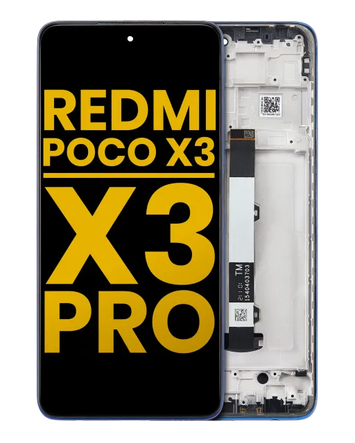 LCD displej s rámečkem pro Xiaomi Redmi Poco X3 / X3 Pro / POCO X3 NFC (repasovaný) (Frost Blue)