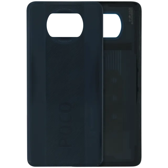 Zadní sklo bez sklíčka kamery pro Xiaomi Poco X3 (Genuine) (černá)