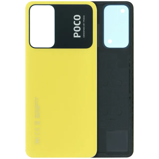 Zadní sklo bez sklíčka kamery pro Xiaomi Poco M4 Pro 5G (Genuine) (žlutá)