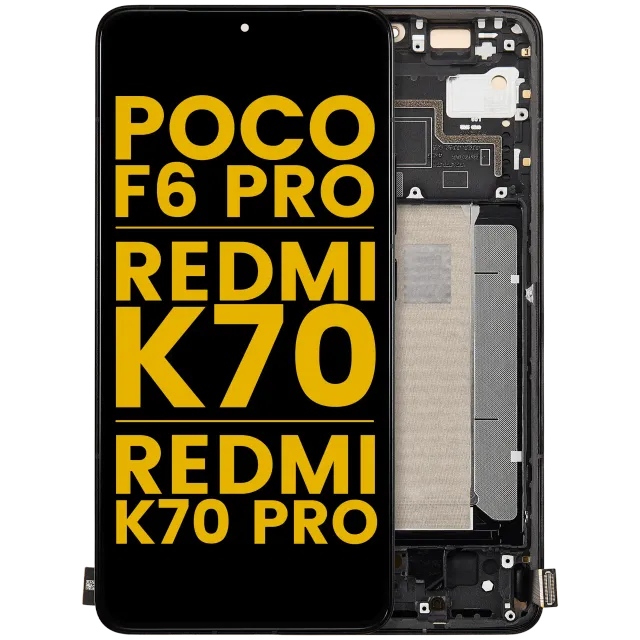 OLED displej s rámečkem pro Xiaomi Poco F6 Pro / Redmi K70 / K70 Pro (repasovaný) (černá)