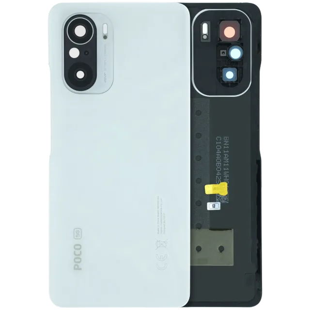 Zadní sklo se sklíčkem kamery pro Xiaomi Poco F3 (Genuine) (bílá)