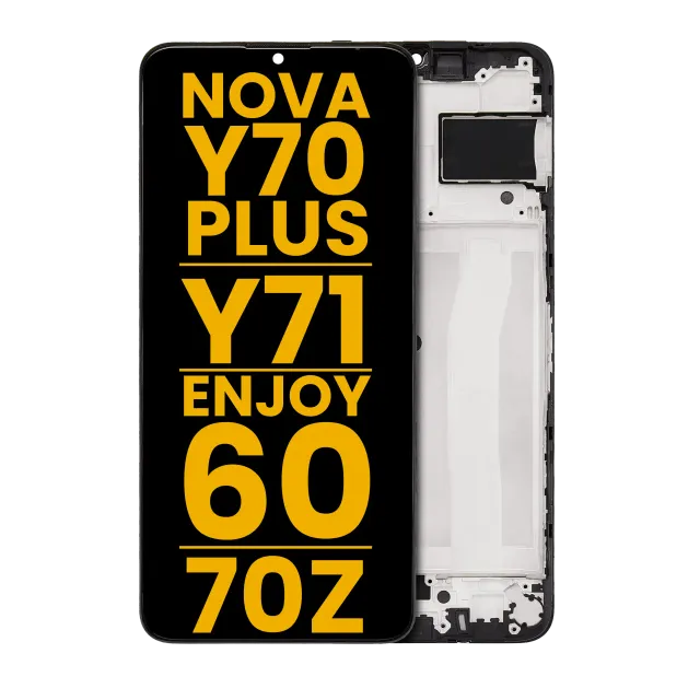LCD displej s rám forhuawei nova y70 plus / enjoy 60 / enjoy 70z / y71 (repasovaný) (všechny barvy)