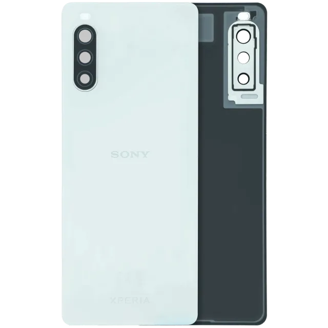 Zadní sklo se sklíčkem kamery pro Sony Xperia 10 II (Genuine) (bílá)
