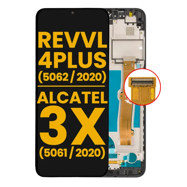LCD displej s rámečkem pro T-Mobile Revvl 4 Plus (5062 / 2020) / Alcatel 3X (5061 / 2020) (repasovaný) (černá)