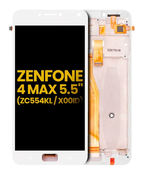 LCD displej s rámečkem pro Asus ZenFone 4 Max Pro / ZenFone 4 Max Plus (ZC554KL / 2017) (repasovaný) (bílá)