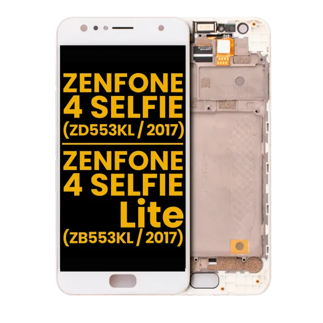 LCD displej s rámečkem pro Asus ZenFone 4 Selfie (ZD553KL / 2017) / ZenFone 4 Selfie Lite (ZB553KL / 2017) (repasovaný) (bílá)