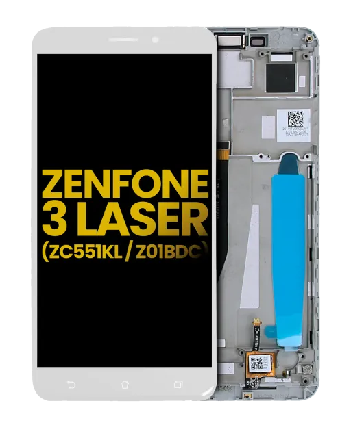 LCD displej s rámečkem pro Asus ZenFone 3 Laser (ZC551KL / 2016) (repasovaný) (bílá)