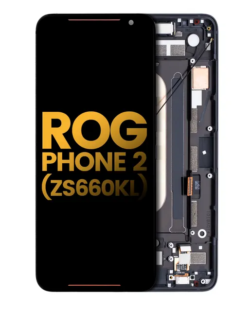 OLED displej s rámečkem pro Asus ROG Phone 2 (ZS660KL) (repasovaný) (matně černá)