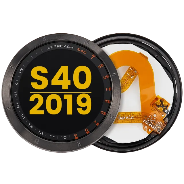 LCD displej s rámečkem pro Garmin Approach S40 (2019) (Premium) (černá)