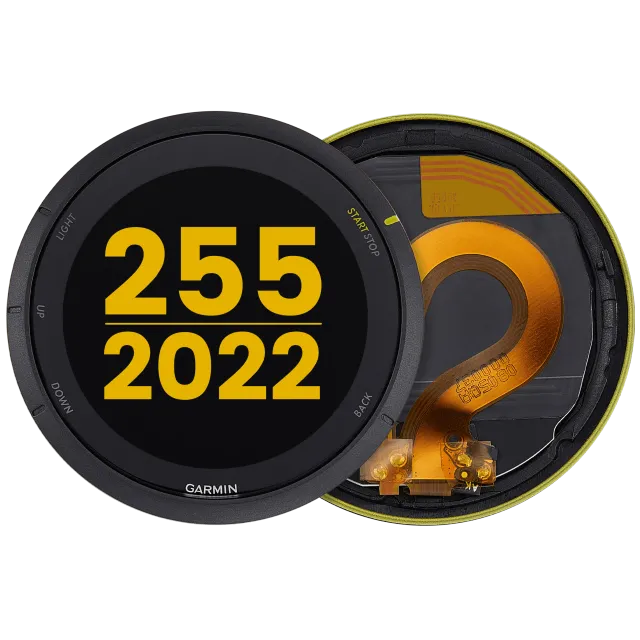 LCD displej s rámečkem pro Garmin Forerunner 255 (2022) (žlutá) (Premium)