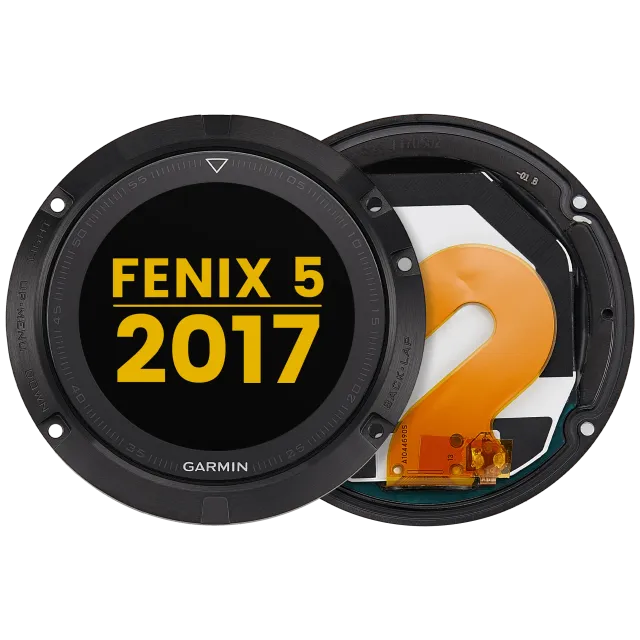LCD displej s rámečkem pro Garmin Fenix 5 (2017) (Premium) (černá)