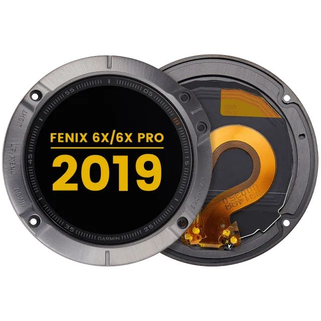 LCD displej s rámečkem pro Garmin Fenix 6X / 6X Pro (2019) (Premium) (černá)