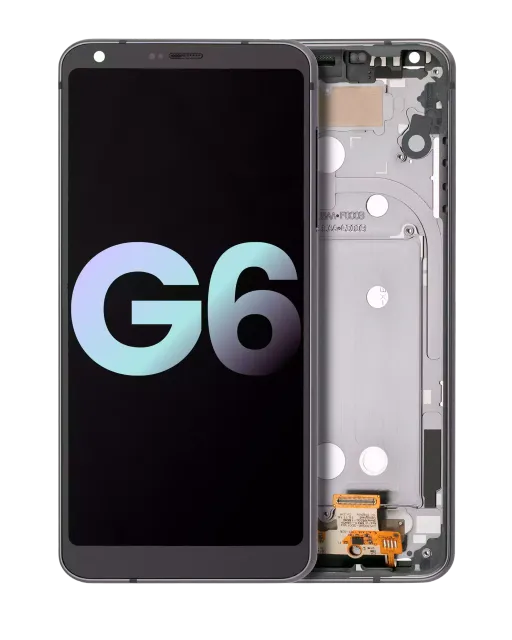 LCD displej s rámečkem pro LG G6 (originál OEM) (Astro Black)