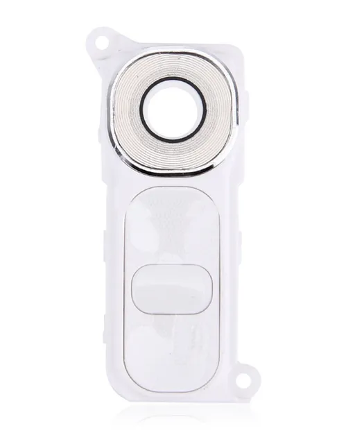 Sklíčko zadní kamery s napájecí / volume tlačítka pro LG G4 (bílá)
