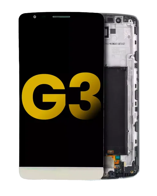 LCD displej s rámečkem pro LG G3 (repasovaný) (zlatá)
