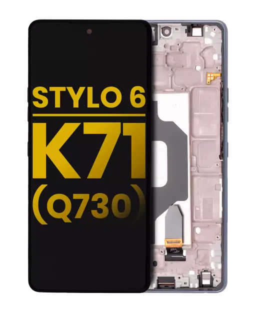 LCD displej s rámečkem pro LG Stylo 6 / K71 (repasovaný) (černá)