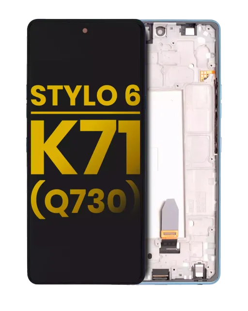 LCD displej s rámečkem pro LG Stylo 6 / K71 (repasovaný) (modrá)