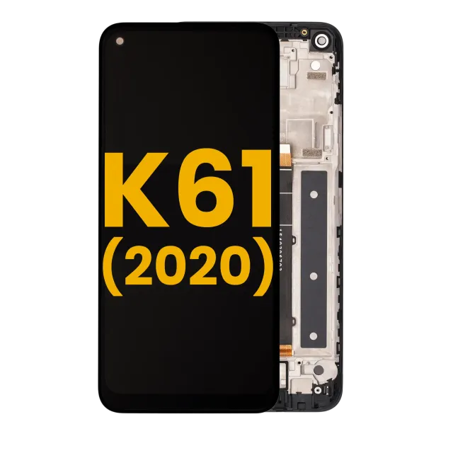 LCD displej s rámečkem pro LG K61 (2020) (repasovaný) (černá)
