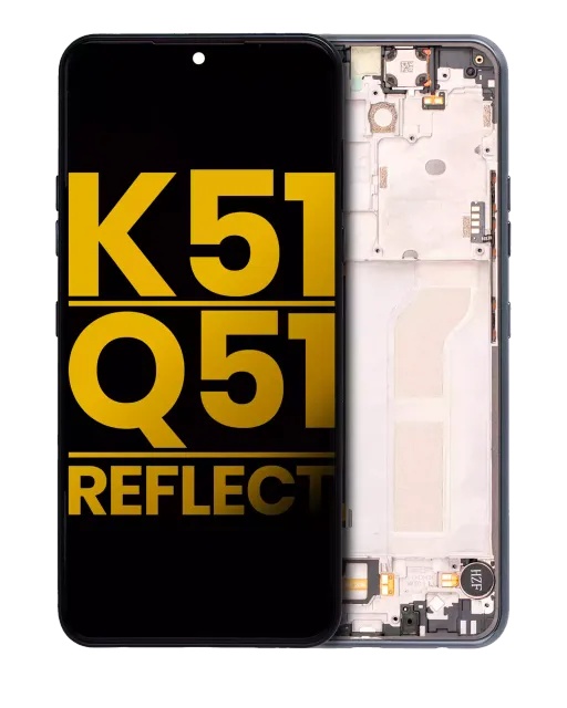 LCD displej s rámečkem pro LG K51 / Q51 / Reflect (repasovaný) (černá)