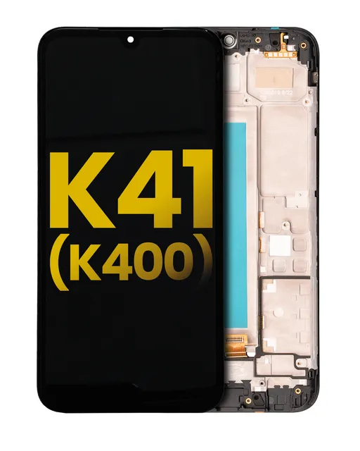 LCD displej s rámečkem pro LG K41 (K400) (repasovaný) (černá)
