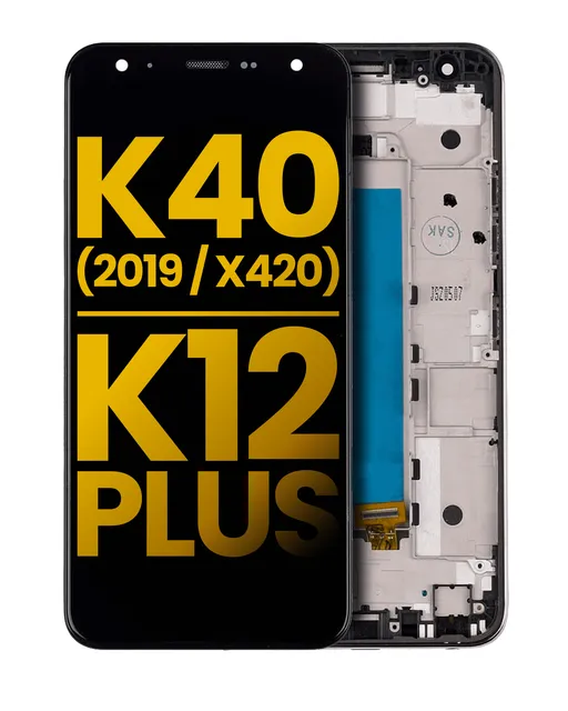 LCD displej s rámečkem pro LG K40 (2019 / X420) / K12 Plus (repasovaný) (Moroccan Blue)