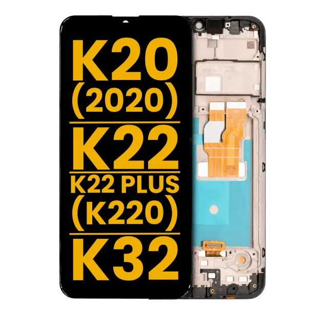 LCD displej s rámečkem pro LG K20 (2020) / K22 / K22 Plus (K220) / K32 (repasovaný) (černá)