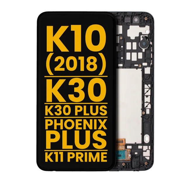 LCD displej s rámečkem pro LG K10 (2018) / K30 / K30 Plus / Phoenix Plus / K11 Prime (repasovaný) (všechny barvy)