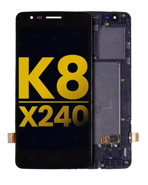 LCD displej s rámečkem pro LG K8 (2017) / Aristo (mezinárodní verze) (repasovaný) (černá)