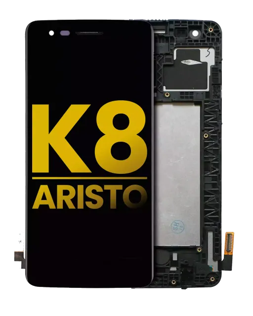 LCD displej s rámečkem pro LG K8 (2017) / Aristo (US verze) (repasovaný) (černá)