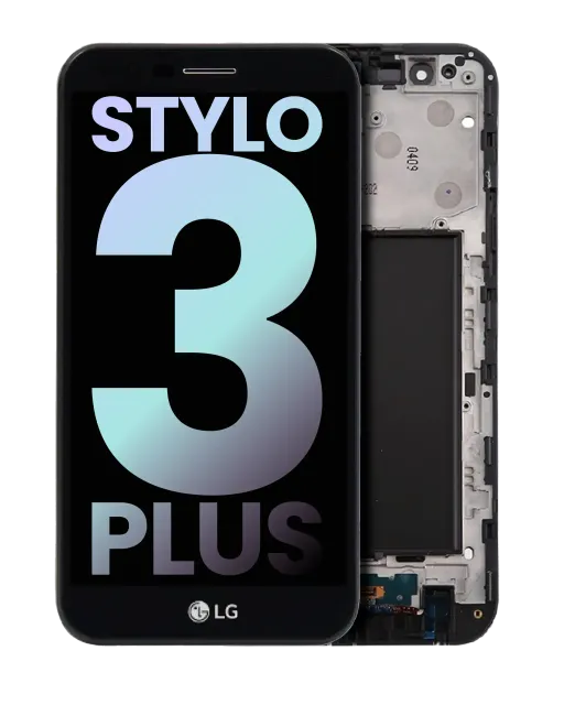 LCD displej s rámečkem pro LG Stylo 3 Plus (TP450 / MP450 / M470) (originál OEM) (černá)