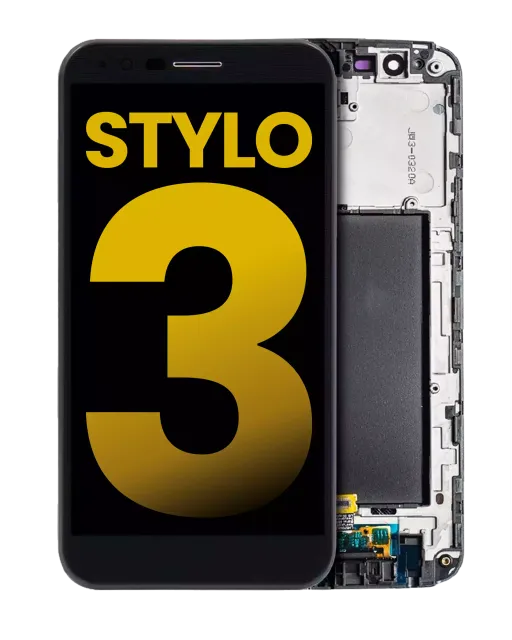 LCD displej s rámečkem pro LG Stylo 3 (repasovaný) (černá)