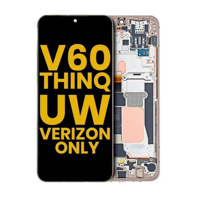 OLED displej s rámečkem pro LG V60 ThinQ 5G UW (Verizon Model) (repasovaný) (Classy Blue / Gold Frame)