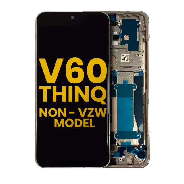 OLED displej s rámečkem pro LG V60 ThinQ 5G (Non-Verizon 5G UW Frame) (repasovaný) (Classy Blue / Gold Frame)