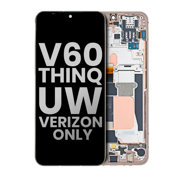 OLED displej s rámečkem pro LG V60 ThinQ 5G UW (Verizon 5G UW Frame Only) (originál z vyřazeného zařízení, stav B/C) (Classy Blue / Gold Frame)