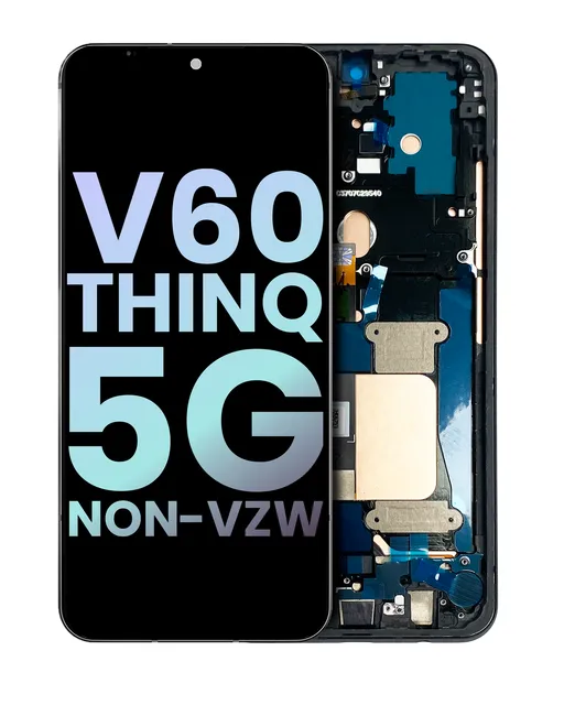 OLED displej s rámečkem pro LG V60 ThinQ 5G (Non-Verizon 5G UW Frame) (originál OEM) (černá)