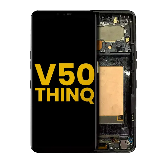 OLED displej s rámečkem pro LG V50 ThinQ 5G (US verze) (repasovaný) (Aurora Black)