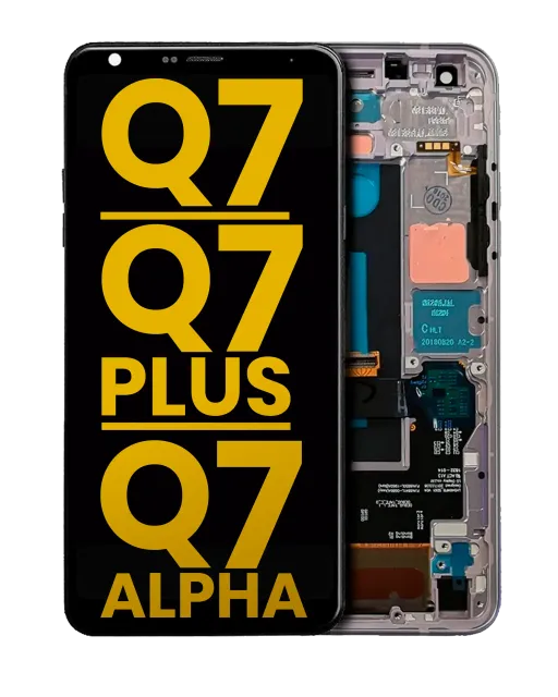 LCD displej s rámečkem pro LG Q7 / Q7 Plus / Q7 Alpha (repasovaný) (stříbrná)