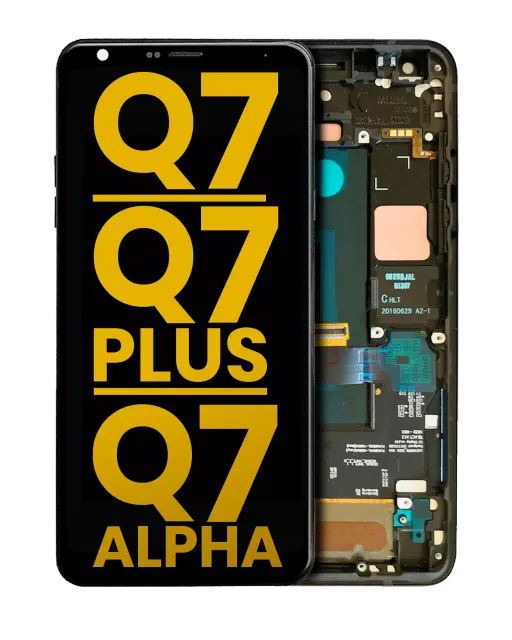 LCD displej s rámečkem pro LG Q7 / Q7 Plus / Q7 Alpha (repasovaný) (Aurora Black)